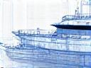 Skizze oder Plan eines Schiffes, symbolisiert Befrachtung